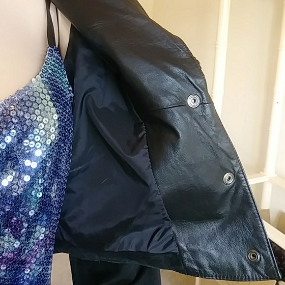 VINTAGE WILSON'S 100% GENUINE LEATHER SUEDE BLACK FRINGE CROP JACKET - Picture 7 of 10